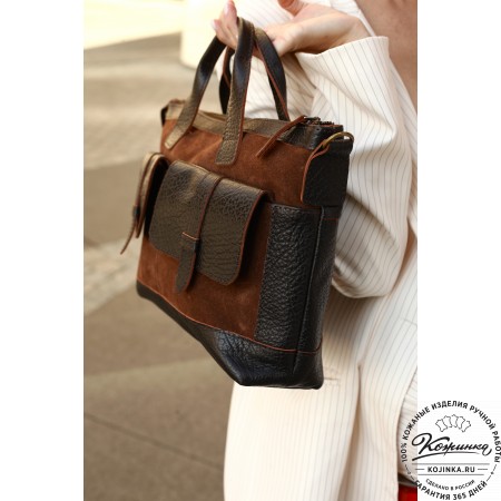 Женская кожаная сумка "Эльза" (коричневая)